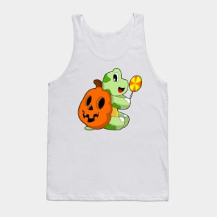 Turtle Halloween Pumpkin Lollypop Tank Top